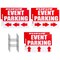 6 Pack Outdoor Event Parking Signs with Arrows, 12 x 17 Inch Double Sided Corrugated Plastic Yard Signage with Stakes in 3 Designs, Event Parking, Directional Signage